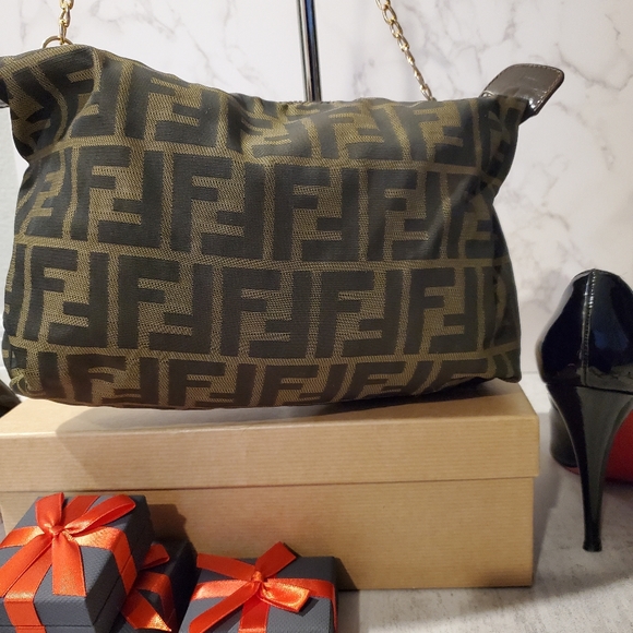 *** Mercari Sold*Fendi Zucca Shoulder Bag Pouch - Picture 9 of 12